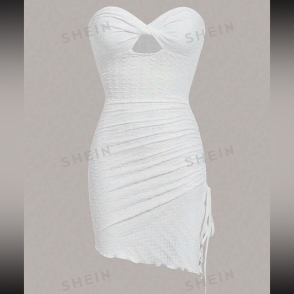 SHEIN Cut out Drawstring Asymmetrical Body-con Dress - Picture 4 of 4